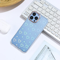 Apple iPhone 12 Pro Case Zore Sidney Patterned Hard Cover Heart No1