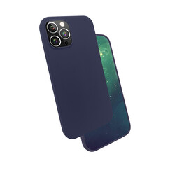 Apple iPhone 12 Pro Case Zore Silk Silicon Navy blue