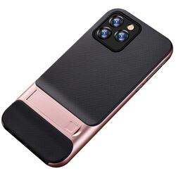 Apple iPhone 12 Pro Case Zore Stand Verus Cover Rose Gold