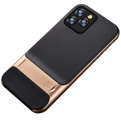 Apple iPhone 12 Pro Case Zore Stand Verus Cover Gold