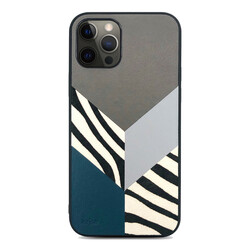 Apple iPhone 12 Pro Kılıf Kajsa Glamorous Serisi Zebra Combo Kapak Füme