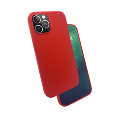 Apple iPhone 12 Pro Kılıf Zore Silk Silikon Kırmızı