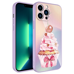 Apple iPhone 12 Pro Max Case Camera Protected Patterned Hard Silicone Zore Epoksi Cover NO11