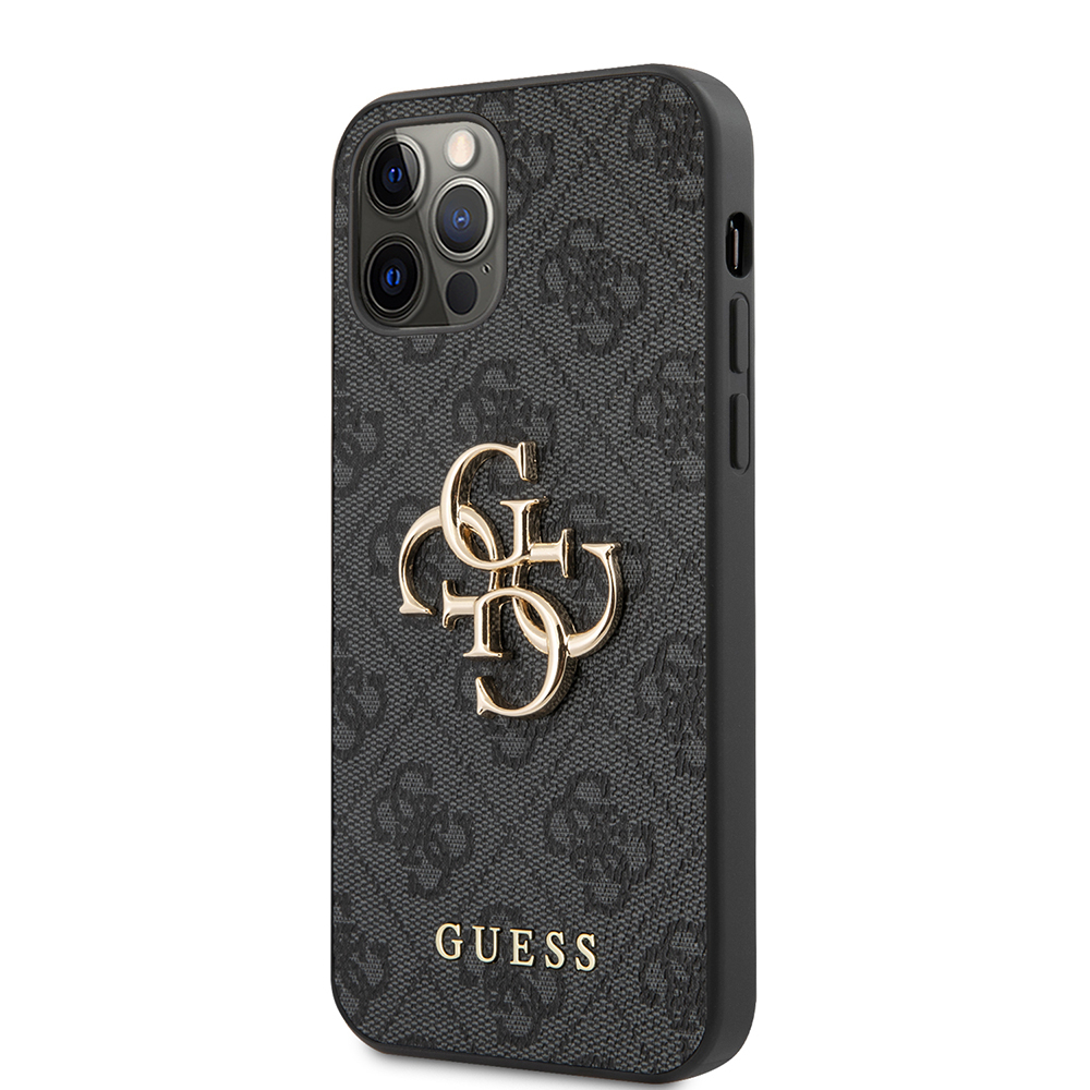 Apple iPhone 12 Pro Max Case Guess Original Licensed Large Metal Logo Design PU Leather Cover - 5