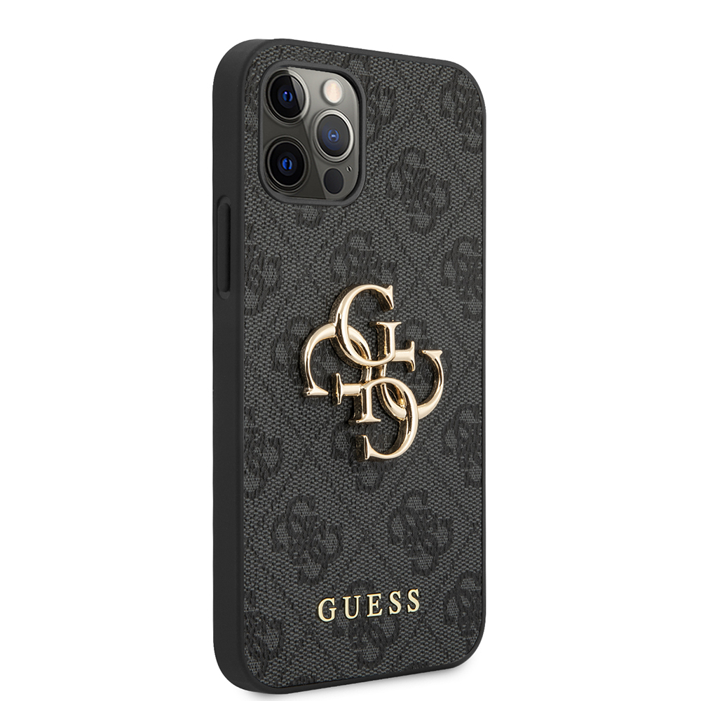 Apple iPhone 12 Pro Max Case Guess Original Licensed Large Metal Logo Design PU Leather Cover - 7