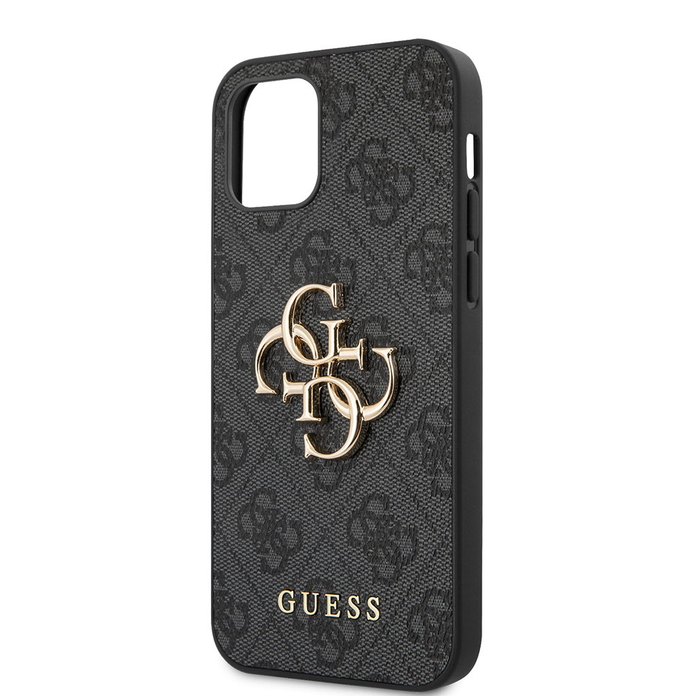 Apple iPhone 12 Pro Max Case Guess Original Licensed Large Metal Logo Design PU Leather Cover - 9