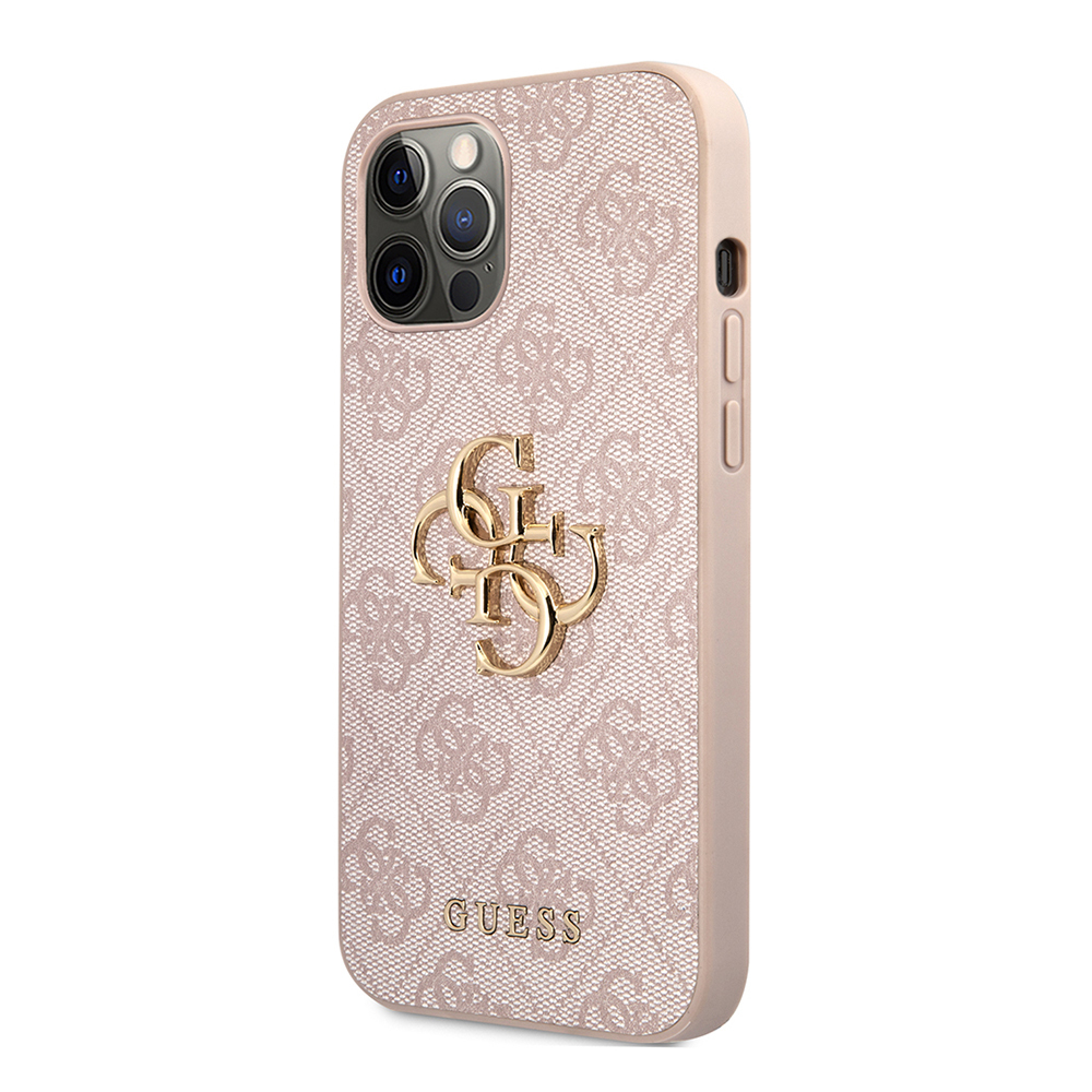 Apple iPhone 12 Pro Max Case Guess Original Licensed Large Metal Logo Design PU Leather Cover - 19