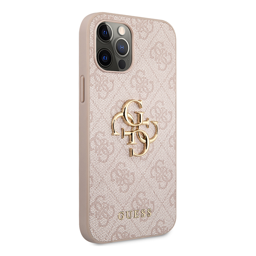 Apple iPhone 12 Pro Max Case Guess Original Licensed Large Metal Logo Design PU Leather Cover - 21