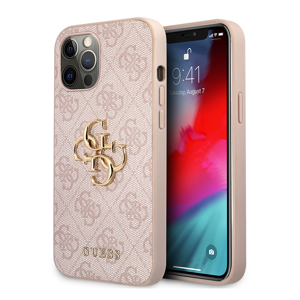Apple iPhone 12 Pro Max Case Guess Original Licensed Large Metal Logo Design PU Leather Cover - 4