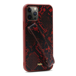 Apple iPhone 12 Pro Max Case Kajsa Glamorous Series Snake Handstrap Cover Red