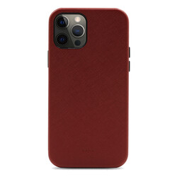 Apple iPhone 12 Pro Max Case ​Kajsa Woven Cover Bordo
