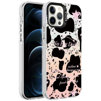 Apple iPhone 12 Pro Max Case Marble Pattern Zore Marbello Cover Siyah-Beyaz