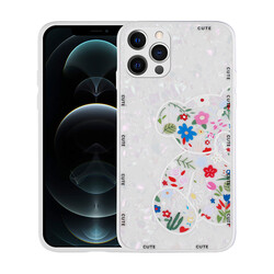 Apple iPhone 12 Pro Max Case Patterned Hard Silicone Zore Mumila Cover White Bear