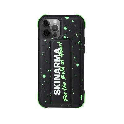 Apple iPhone 12 Pro Max Case SkinArma Stand Leather Look Funsha Cover Green