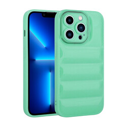 Apple iPhone 12 Pro Max Case With Camera Protection Glossy Airbag Zore Galya Cover Su Yeşil