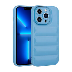 Apple iPhone 12 Pro Max Case With Camera Protection Glossy Airbag Zore Galya Cover Blue