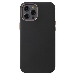 Apple iPhone 12 Pro Max Case Zore Leathersafe Wireless Cover Black