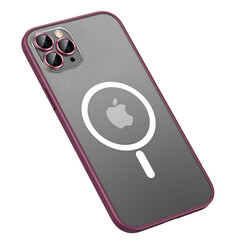 Apple iPhone 12 Pro Max Case Zore Mokka Wireless Cover Koyu Mor