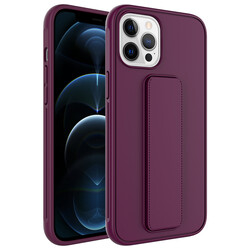 Apple iPhone 12 Pro Max Case Zore Qstand Cover Plum