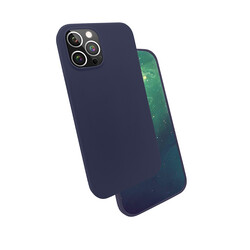 Apple iPhone 12 Pro Max Case Zore Silk Silicon Navy blue