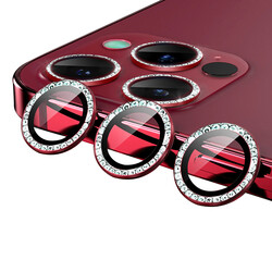 Apple iPhone 12 Pro Max CL-06 Kamera Lens Koruyucu Kırmızı
