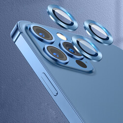 Apple iPhone 12 Pro Max CL-07 Kamera Lens Koruyucu Mavi