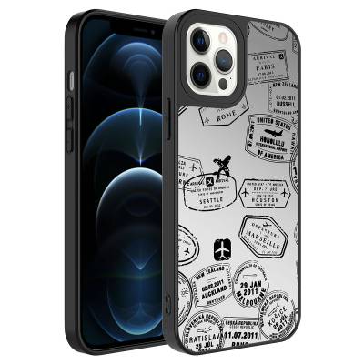 Apple iPhone 12 Pro Max Kılıf Aynalı Desenli Kamera Korumalı Parlak Zore Mirror Kapak Seyahat
