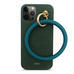 Apple iPhone 12 Pro Max Kılıf Kajsa Splendid Serisi Morandi Ring Kapak Yeşil