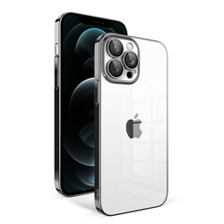 Apple iPhone 12 Pro Max Kılıf Kamera Korumalı Renkli Çerçeveli Zore Garaj Kapak Siyah