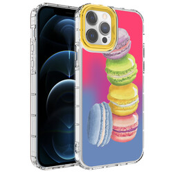 Apple iPhone 12 Pro Max Kılıf Kamera Korumalı Renkli Desenli Sert Silikon Zore Korn Kapak NO12