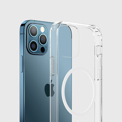 Apple iPhone 12 Pro Max Kılıf Wiwu Magnetic Crystal Kapak Renksiz