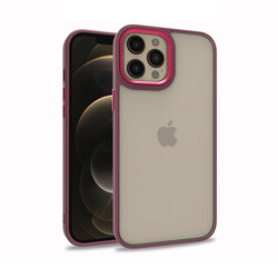 Apple iPhone 12 Pro Max Kılıf Zore Flora Kapak Kırmızı