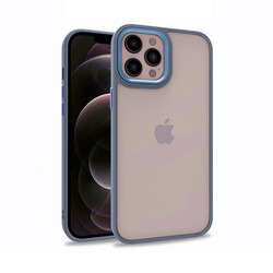 Apple iPhone 12 Pro Max Kılıf Zore Flora Kapak Sierra Mavi