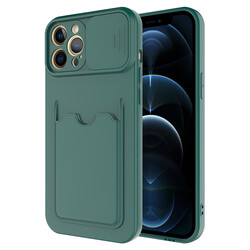 Apple iPhone 12 Pro Max Kılıf ​Zore Kartix Kapak Koyu Yeşil