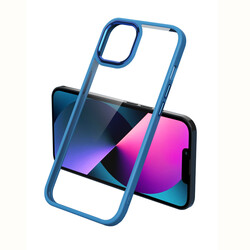 Apple iPhone 12 Pro Max Kılıf Zore Krom Kapak Mavi