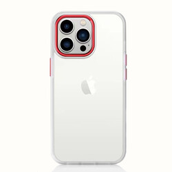 Apple iPhone 12 Pro Max Kılıf Zore Krom Kapak Kırmızı