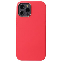 Apple iPhone 12 Pro Max Kılıf Zore Leathersafe Wireless Kapak Kırmızı