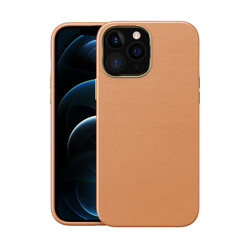 Apple iPhone 12 Pro Max Kılıf Zore Natura Kapak Kahverengi