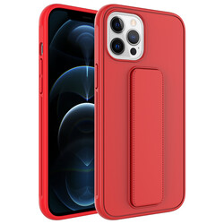Apple iPhone 12 Pro Max Kılıf Zore Qstand Kapak Kırmızı