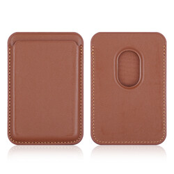 Apple iPhone 12 Zore Cardsafe Card Holder Brown