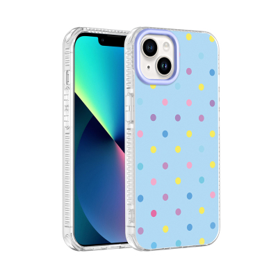 Apple iPhone 13 Case Airbag Design Zore Potik Hard PC Cover Blue
