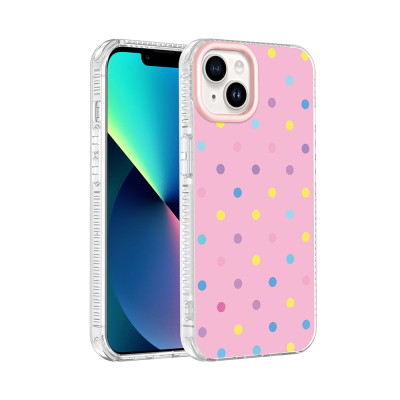 Apple iPhone 13 Case Airbag Design Zore Potik Hard PC Cover Pink