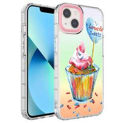 Apple iPhone 13 Case Camera Protected Colorful Patterned Hard Silicone Zore Korn Cover NO15