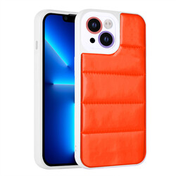 Apple iPhone 13 Case Camera Protected Colorful Zore Hopscotch Cover with Airbag Orange