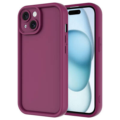 Apple iPhone 13 Case Camera Protected Zore Ananas Cover Plum