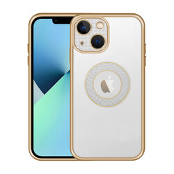 Apple iPhone 13 Case Camera Protected Zore Esta Cover Showing Logo Gold