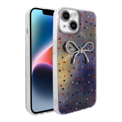 Apple iPhone 13 Case Camera Protection Figured Zore Ponti Silicone Cover Lila