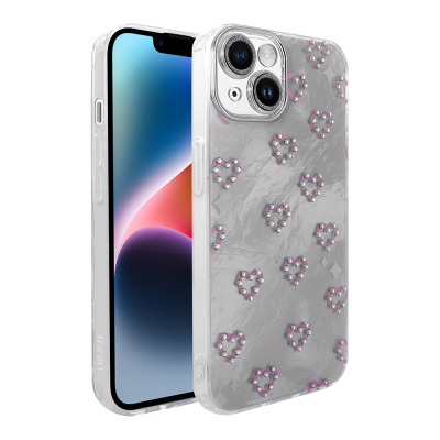 Apple iPhone 13 Case Camera Protection Figured Zore Ponti Silicone Cover White