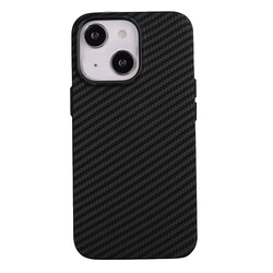 Apple iPhone 13 Case Carbon Fiber Look Zore Karbono Cover Black