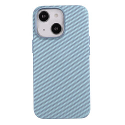 Apple iPhone 13 Case Carbon Fiber Look Zore Karbono Cover Blue